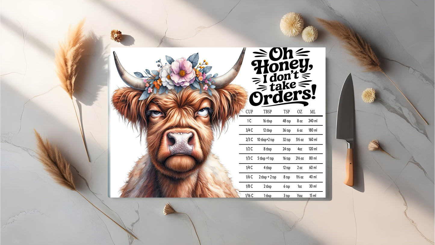 A4 Glass Sublimated Chopping Board