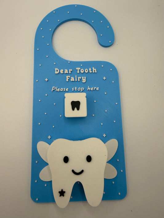 Tooth fairy "please stop here door hanger"